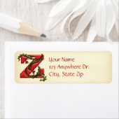 Étiquette Noël Holly Monogram Z (En situation)