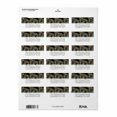 Étiquette Noël | Joyeux Noël - Holly Black Motif (Feuille entière)