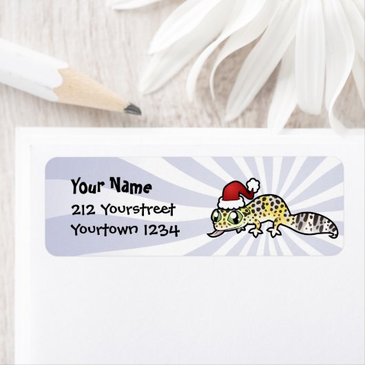 Étiquette Noël Leopard Gecko (En situation)