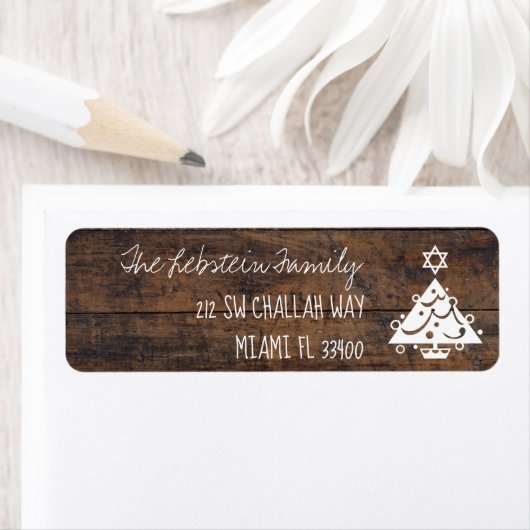 Étiquette Noël mignon + Hanoukka Tree + Chalk Texte Styled (En situation)