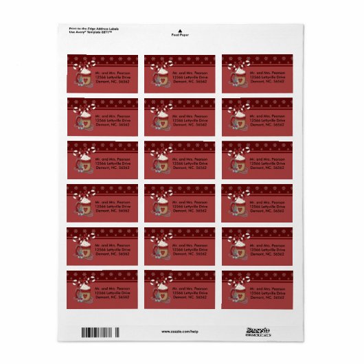 Étiquette Noël militaire (Feuille entière)