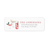 Étiquette Noël moderne Cocktails de vacances Retour Adresse (Devant)