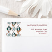 Étiquette Noël moderne Holiday Green Return Adresse (En situation)