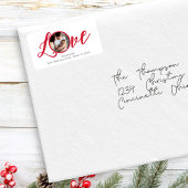 Étiquette Noël Moderne Photo Calligraphie Simple Cute