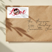 Étiquette Noël Moderne Photo Calligraphie Simple Cute