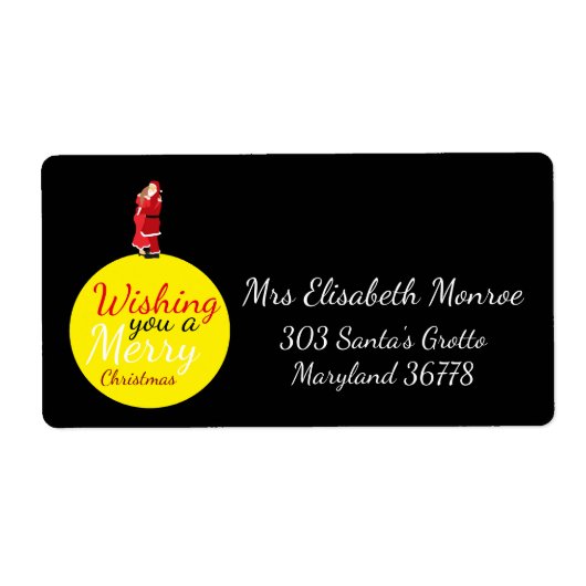 Étiquette Noël Moon Vous Souhaite Un Joyeux Noël (Devant)