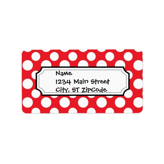 Étiquette Noël Motifs de points rouges et blancs (Devant)