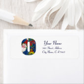 ÉTIQUETTE NOËL O LETTRE / SANTA CLAUS AVEC RIBBON ROUGE (En situation)