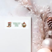 Étiquette Noël occidental rustique