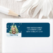 ÉTIQUETTE NOËL OURS DE BOIS (En situation)