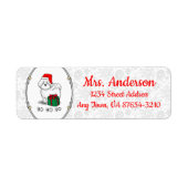 Étiquette Noël Père Noël Bichon Frise Chien mignonne (Devant)