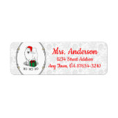 Étiquette Noël Père Noël Casquette Samoyé Chien mignonne (Devant)