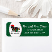 Étiquette Noël Père Noël Dachshund (S noir & tan) Drôle (En situation)