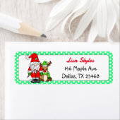 Étiquette Noël Père Noël Gnome et Reindeer (En situation)