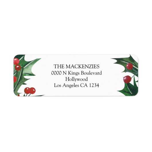 Étiquette Noël personnalisé Holly Berries (Devant)