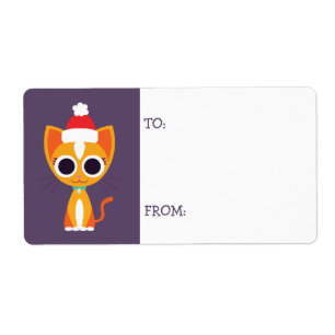 Étiquette Noël Purrl le chat