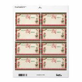 Étiquette Noël Quel est votre jeu de lutin Pull Ugly (Feuille entière)