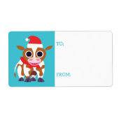 Étiquette Noël Reba la vache (Devant)