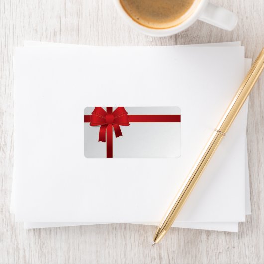 Étiquette Noël Red Bow (En situation)