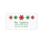 Étiquette Noël Red Green Fête de la neige (Devant)