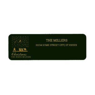 Étiquette Noël religieux, Naissance de Jésus, Trois Roi