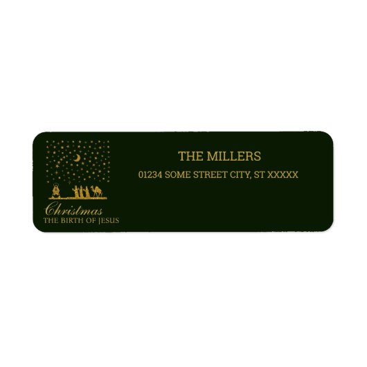 Étiquette Noël religieux, Naissance de Jésus, Trois Roi (Devant)