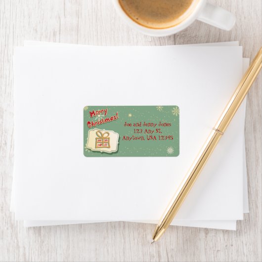 Étiquette Noël rétro (En situation)