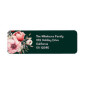 Étiquette Noël rétro rose (Devant)