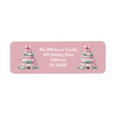 Étiquette Noël rose Coquette (Devant)