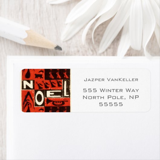 Étiquette Noel Rouge (En situation)