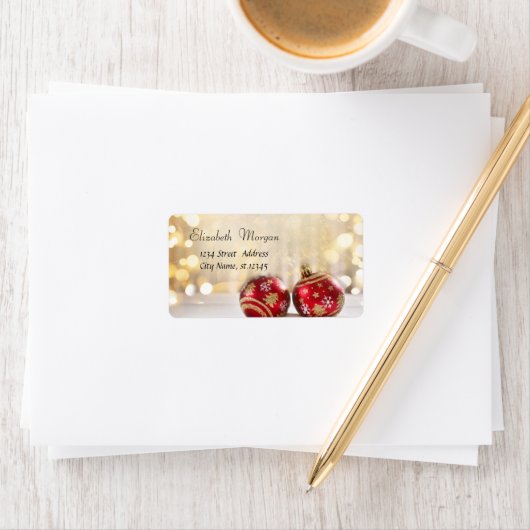 Étiquette Noël Rouge (En situation)