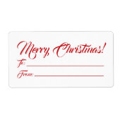 Étiquette Noël rouge blanc à partir de l'écriture vide éléga (Devant)