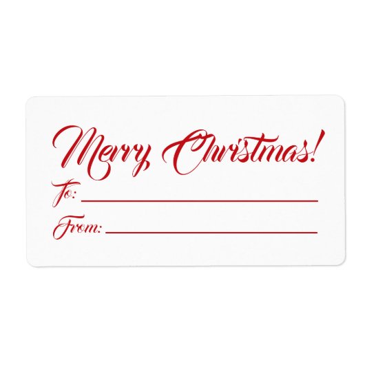 Étiquette Noël rouge blanc à partir de l'écriture vide éléga (Devant)