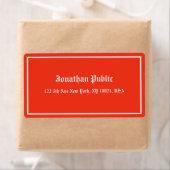 Étiquette Noël Rouge Blanc Calligraphie Modèle Expédition (En situation)