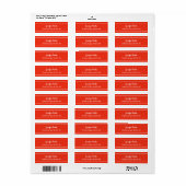 Étiquette Noël Rouge blanc Main Script Élégant Modèle (Feuille entière)