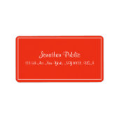 Étiquette Noël Rouge Blanc manuscrit Script Classic (Devant)