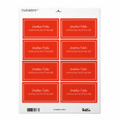 Étiquette Noël Rouge blanc Modèle de la main (Feuille entière)
