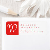 Étiquette Noël rouge et blanc | Adresse de retour (En situation)