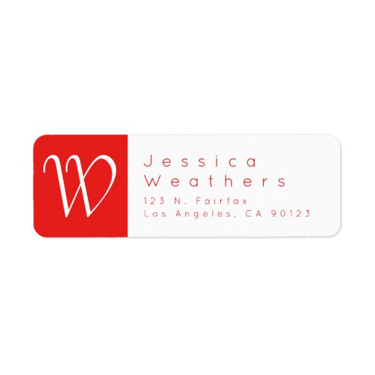 Étiquette Noël rouge et blanc | Adresse de retour (Devant)