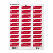 Étiquette Noël Rouge Perdu blanc Flambeau de neige (Feuille entière)