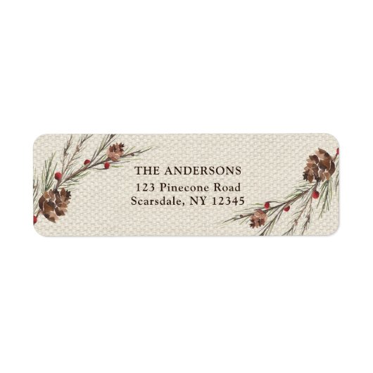 Étiquette Noël Russe Pinecone (Devant)