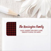 Étiquette Noël Russe Rouge Buffalo Plaid Holiday (En situation)