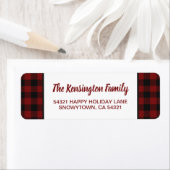 Étiquette Noël Russe Rouge Buffalo Plaid Holiday (En situation)