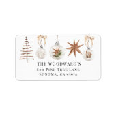 Étiquette Noël rustique Boho Watercolor (Devant)