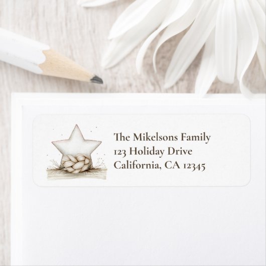 Étiquette Noël rustique et cosy (En situation)