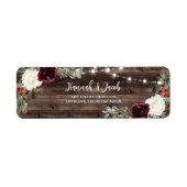 Étiquette Noël rustique Mariage d'hiver Adresse de retour (Devant)