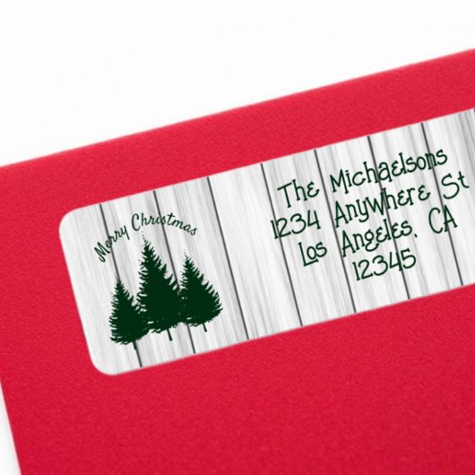 Étiquette Noël rustique Woodland