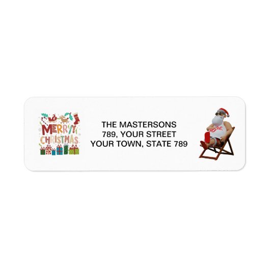Étiquette Noël & Santa personnaliser (Devant)