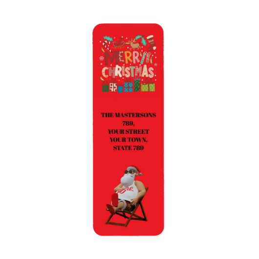 Étiquette Noël & Santa personnaliser (Devant)