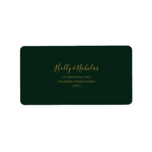 Étiquette Noël simple et élégant Adresse RSVP verte